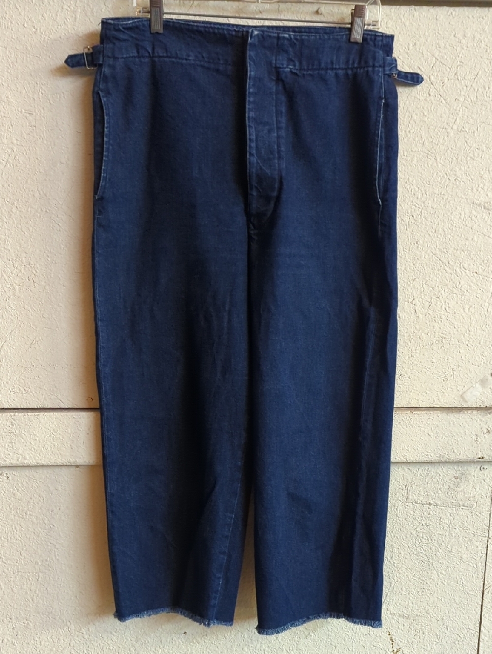 Dark Indigo Wide-Leg Denim Pants